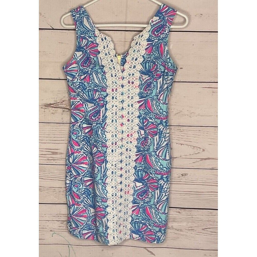 Lilly Pulitzer Target‎ 20th Anniversary Lace Trim Mini Shift Dress Women Size 2